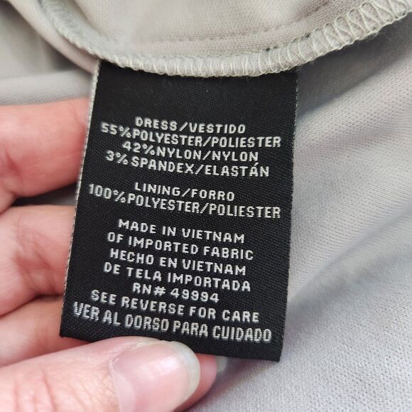 R & M Richards Silver Sequin Lace Stretch Midi Cocktail Wedding Guest Dress SZ14 - Picture 11 of 16